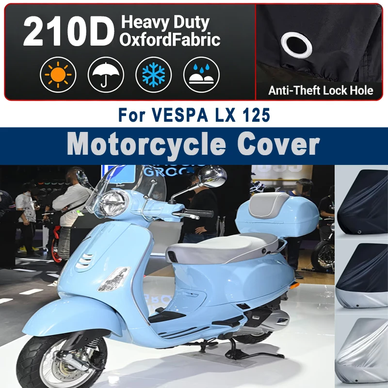 No Ear Motorcycle Cover For VESPA LX 125  - Outdoor Full Body Protection, Waterproof Dustproof Heat-Resistant Moto Accessories