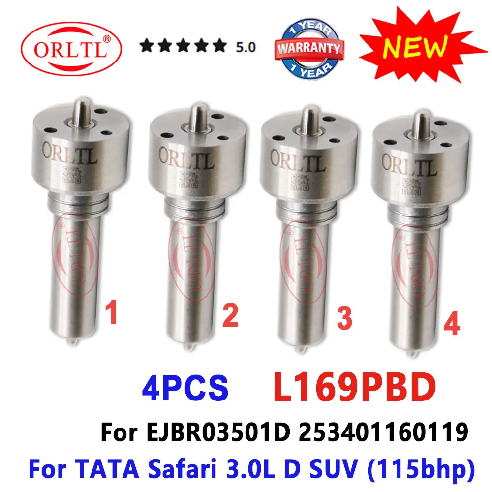 

4 шт. L169PBD Дизельная форсунка L169PRD для EJBR03501D 253401160119 R03501D Подходит для TATA Safari BS3 DICOR