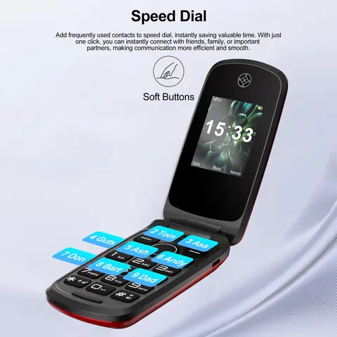 SERVO F4 Mobiltelefon med fällbar knapp 2 SIM-kort standby snabbval samtalsinspelning ficklampa vibration svartlista 2G GSM hopfällbar mobiltelefon 8 best sales telefon med knappar - №2