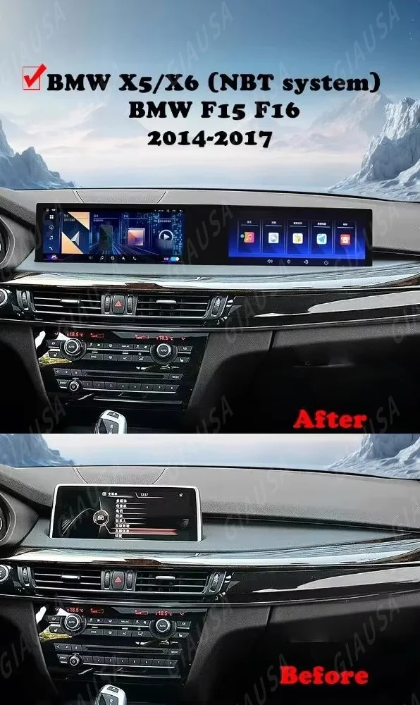 

Dual Screen Carplay Android 13 ID8 For BMW X5 F15 X6 F16 X5M X6M 2014 2015 -2019 Car Multimedia Player GPS Navigation Head Unit