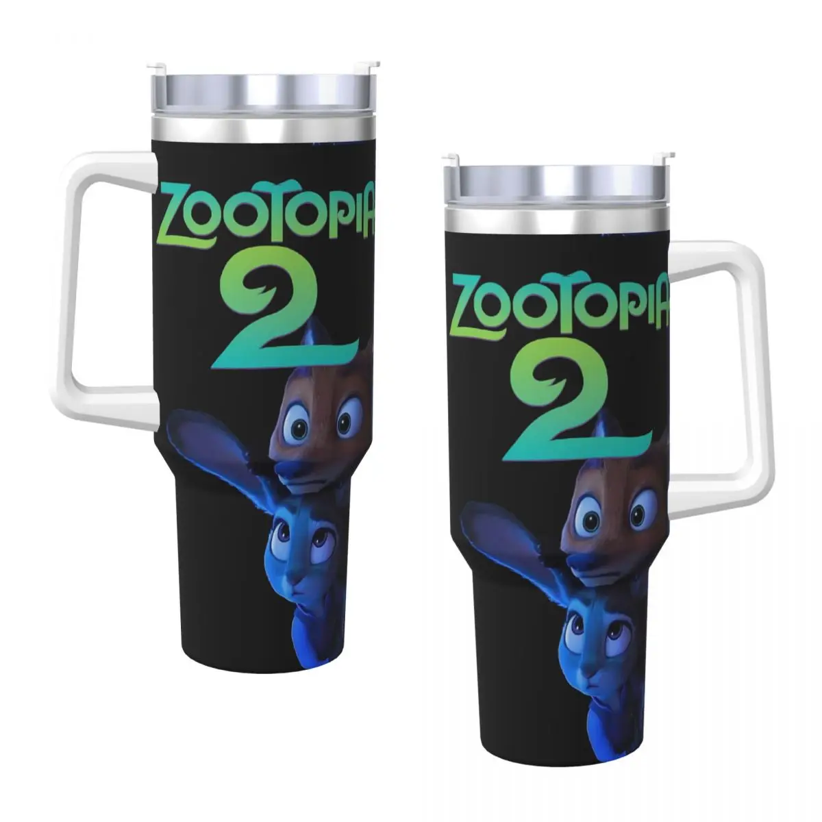 Cartoon Zootopia Print Tumbler Cold and Hot Water Bottle Heat Preservation Stainless Steel Coffee Mug Custom Camping Mugs Cup