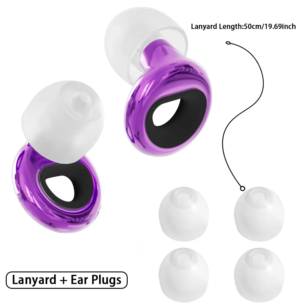 1 Pair Soft Silicone Earplugs Anti‑noise Ear Plugs For Sleeping Swimming Study Reusable Waterproof Ear Inserts