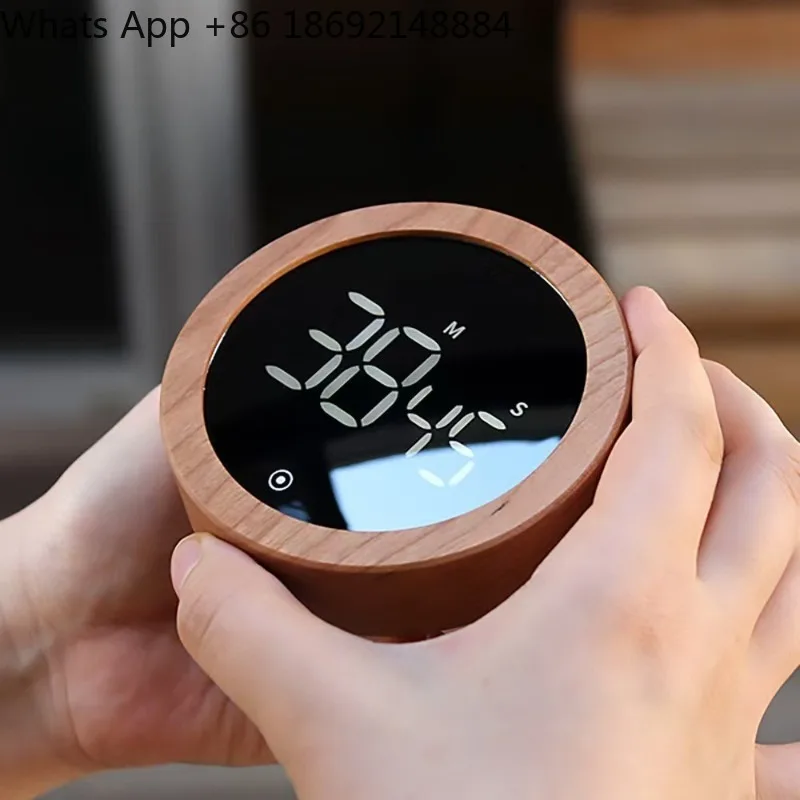 Wood grain rotating timing tool, cooking kitchen timer, round countdown timer