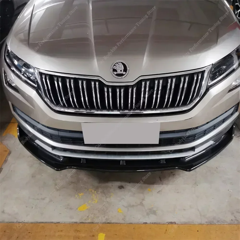 Car Front Bumper Lip Spoiler For Skoda Kodiaq Splitter Diffuser Retrofit Kodiaq MK1 NS NV TSI TDI 2017-2021 Bodykits Tuning