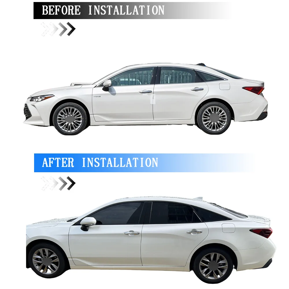 Glossy Black Chrome Delete Sticker For Toyota Avalon 2019-2023 Sedan Car Window Exterior Trimy