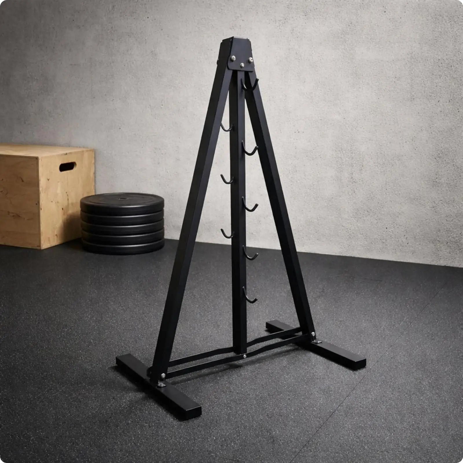 Triangular Hook Rack Hook Rack 8 Hooks Exercise Equipment Organizer Wide Base
