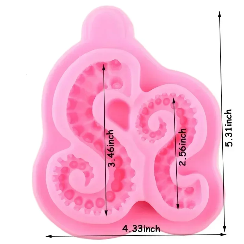 Sea Octopus Tentacles Silicone Mold Cupcake Fondant Molds Cake Decorating Tools Candy Polymer Clay Chocolate Gumpaste Moulds