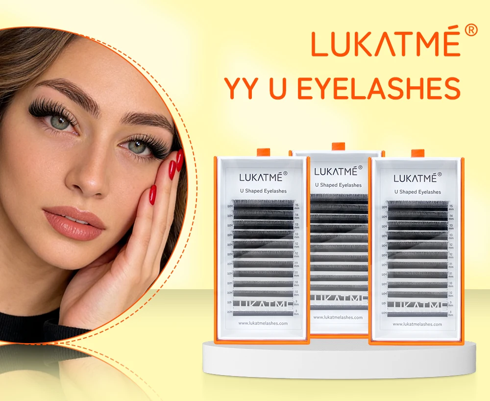 LUKATME U-Form YY Wimpern Weiche Natürliche Wimpernverlängerung in Gemischten Längen Komfortable Leichtgewichtige Fox U-YY Cosplay Make-up-Tools – Detail 1