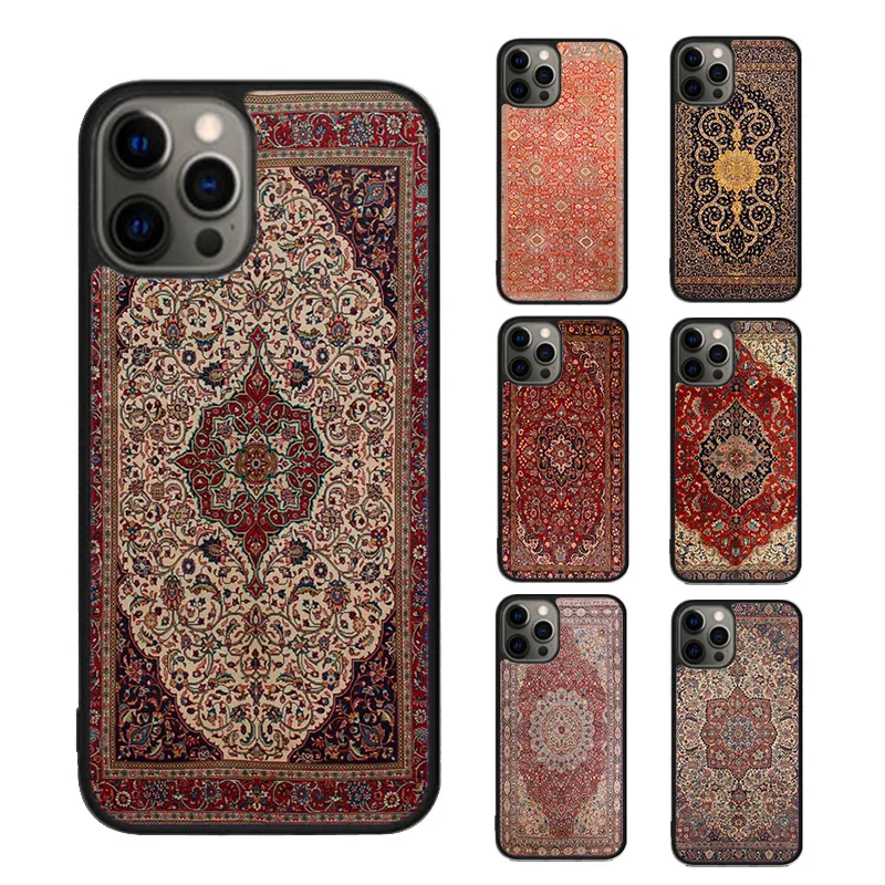 Persian Carpet Floral Pattern Phone Case For iPhone SE2020 15 16 14 13 12 11 Pro Max Coque 8 PLUS 7 mini mobile fundas cover