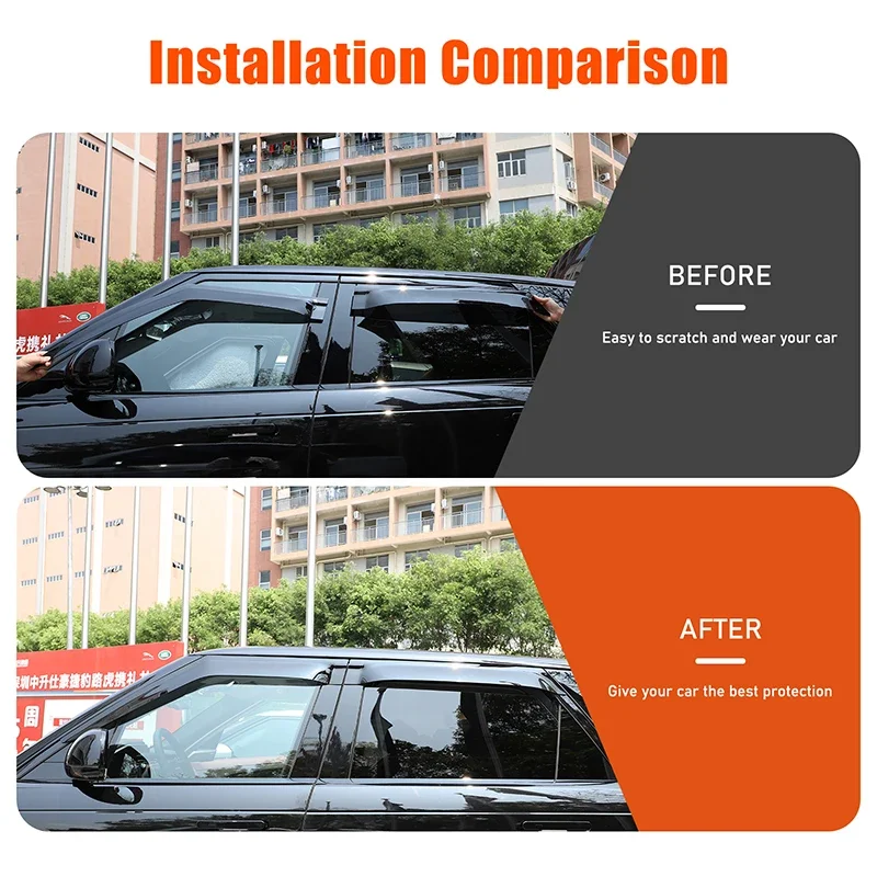 For Land Rover Range Rover Sport 2023-24 ABS Car Window Sun Rain Shade Visors Shield Shelter Cover Trim Sticker Car Accessories