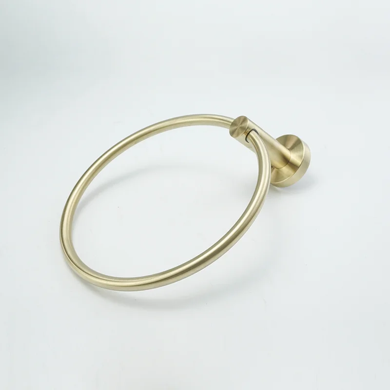 Brushed Gold Bathroom Accessories Set - Toilet Brush Holder Paper Holder Towel Ring Bar Shelf Clothes Hook Soap Dispenser Cup Ho - view 6