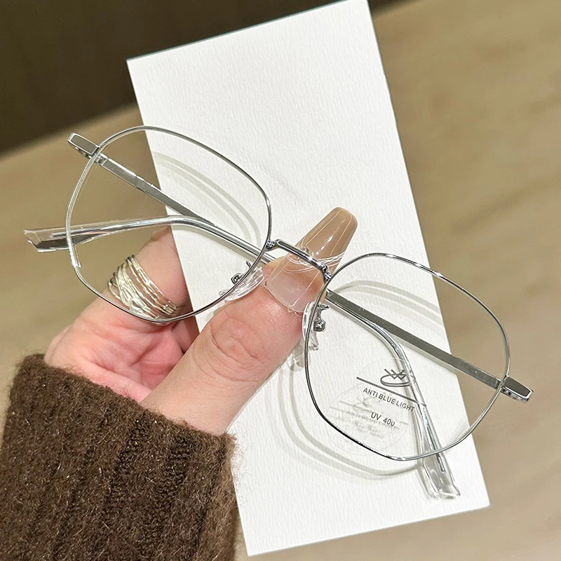 New Retro Anti-blue Light Glasses Myopia Glasses Frame Women's Literary Polygonal Glasses Frame Men Myopia Glasses MH9034