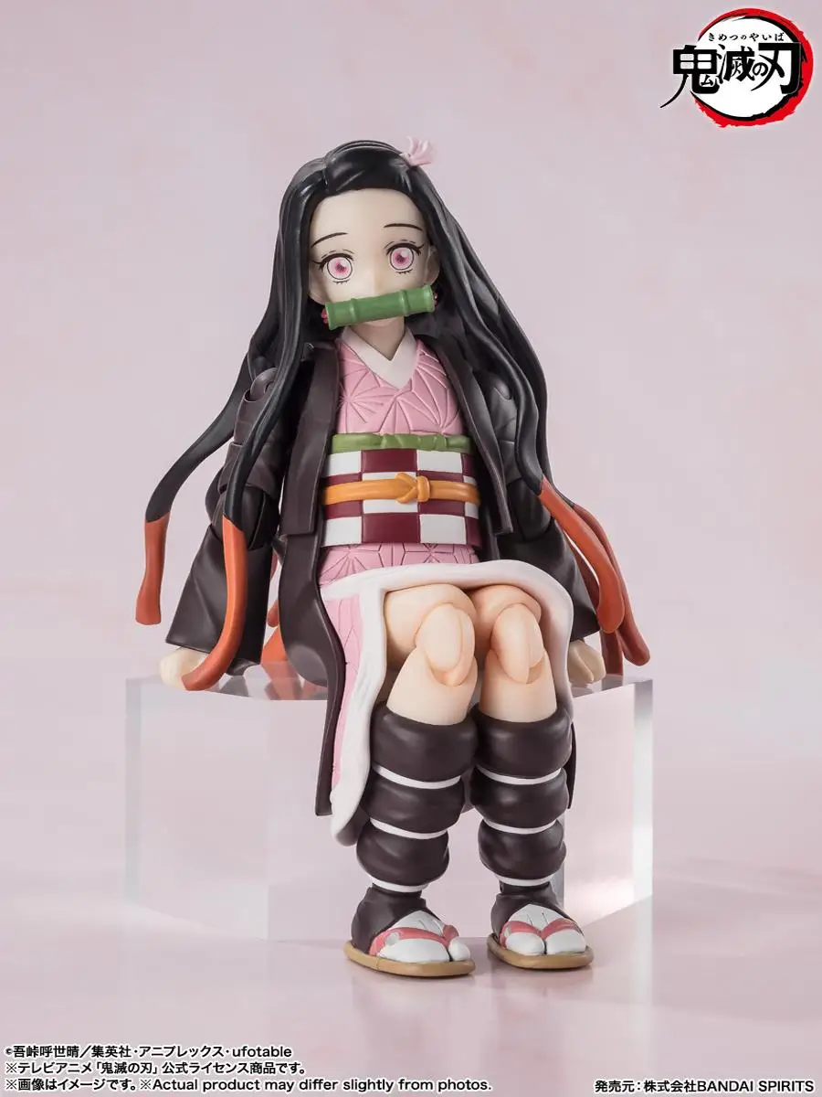 Bandai S.H. Figuarts SHF Demon Slayer Nezuko Kamado Full-Motion Anime PVC Model Set Finished Toy Ornaments Children's Gift