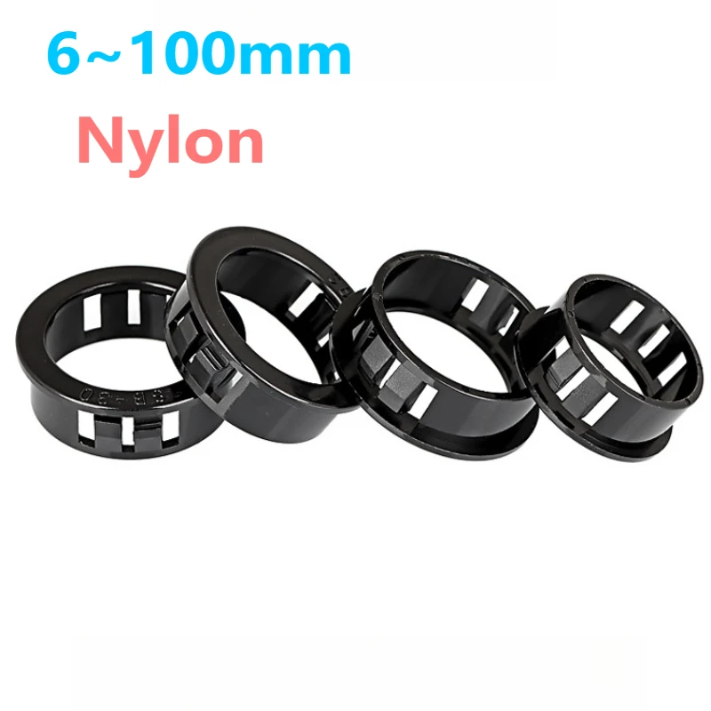 6-100mm Rround Snapon Wire Grommets Gasket Clamp Pc Desk Wire Inlet Outlet Seal Ring Hole Plug Cover Cable Rack Holder Protector
