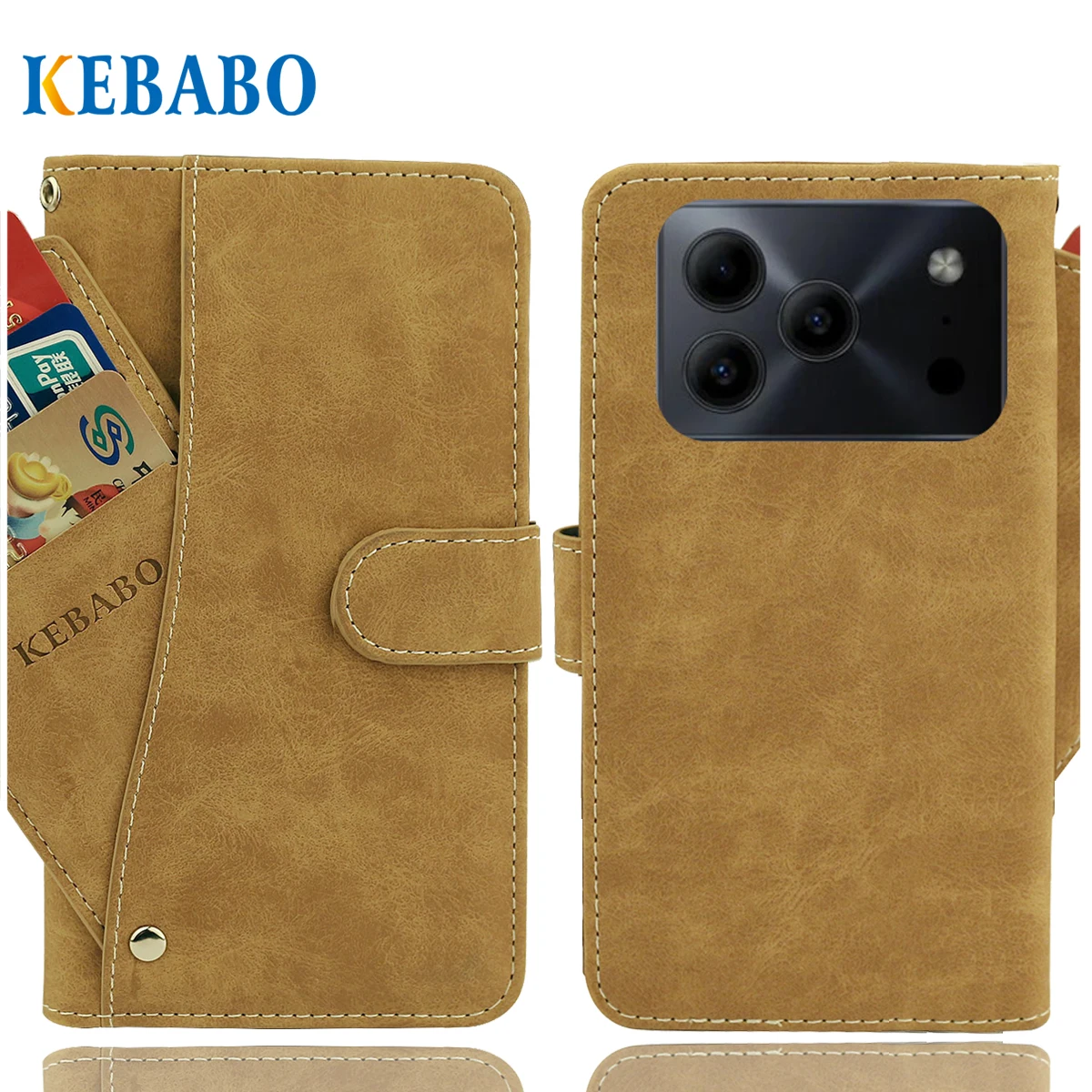 Vintage Leather Wallet Doogee Note 56 Plus Case 6.56" Luxury Card Slots Slip-resistant Cover Phone Protective Cases Bags