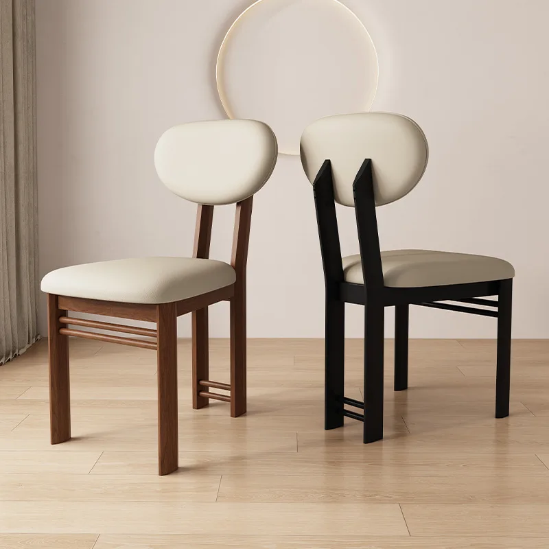 Backrest Leisure Chair, Nordic Style Upholstered Makeup Chair&New Solid Wood Dining Chair, Home Living Room Hotel Milk Tea Shop