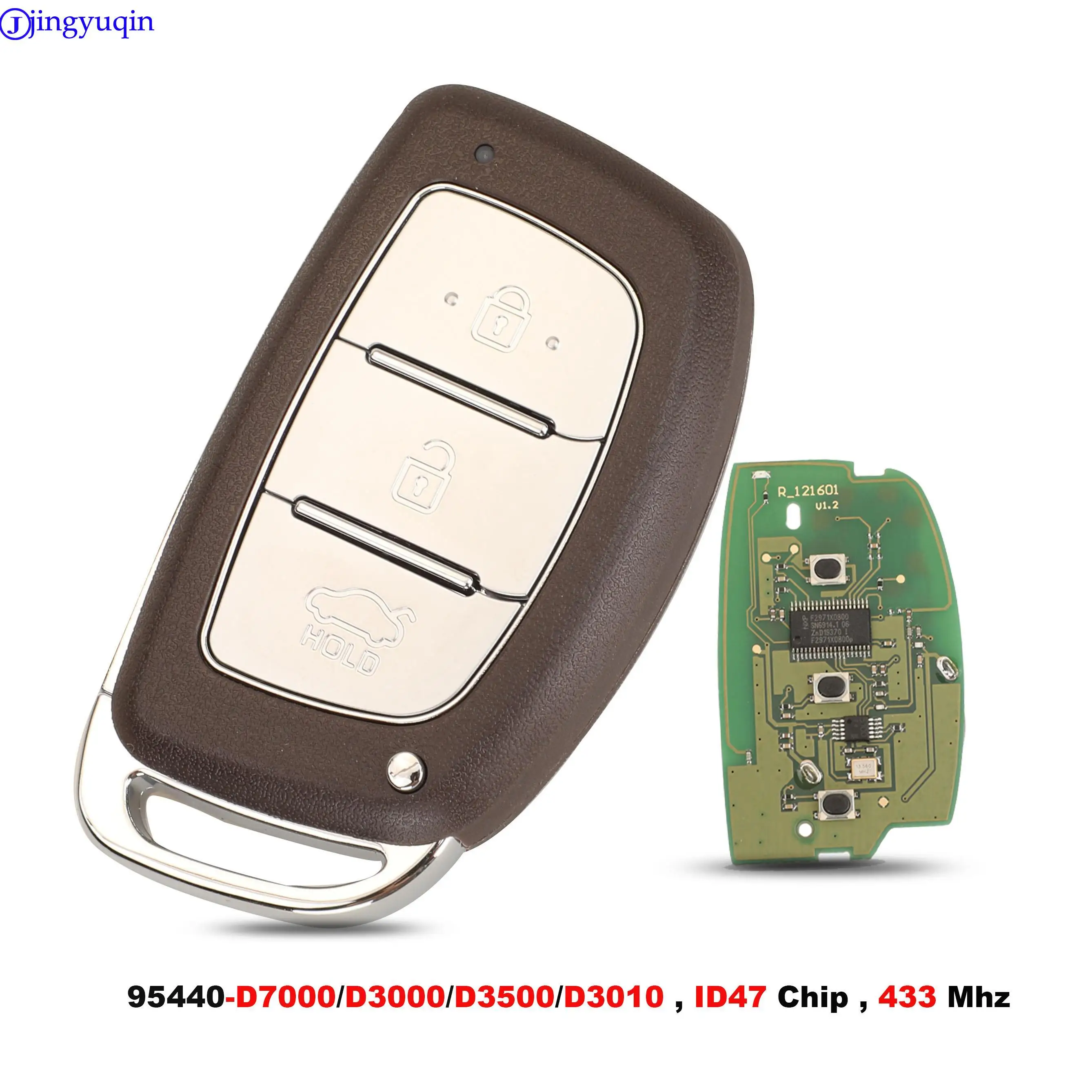 

jingyuqin For Hyundai Tucson 2016 Smart Key Remote 3 Button 433MHz 95440-D3000/D7000/D3500/D3010 ID47 Chip 433 Mhz