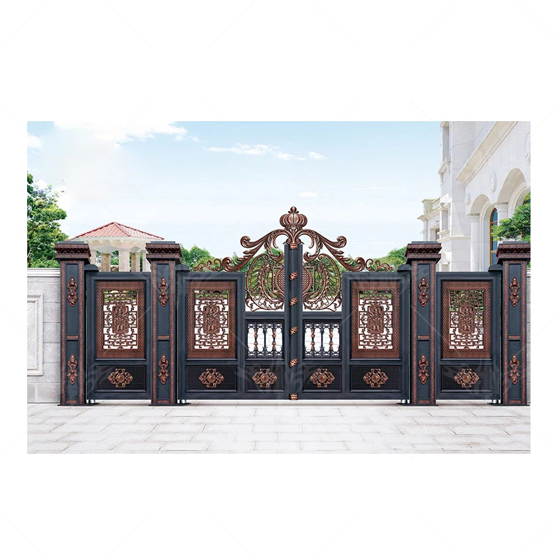 نظام تلقائي باب بوابة ألومنيوم مخصص الألومنيوم بوابة جانبية باب فيلا باب من الألومنيوم تصميم بوابة منزلقة #6