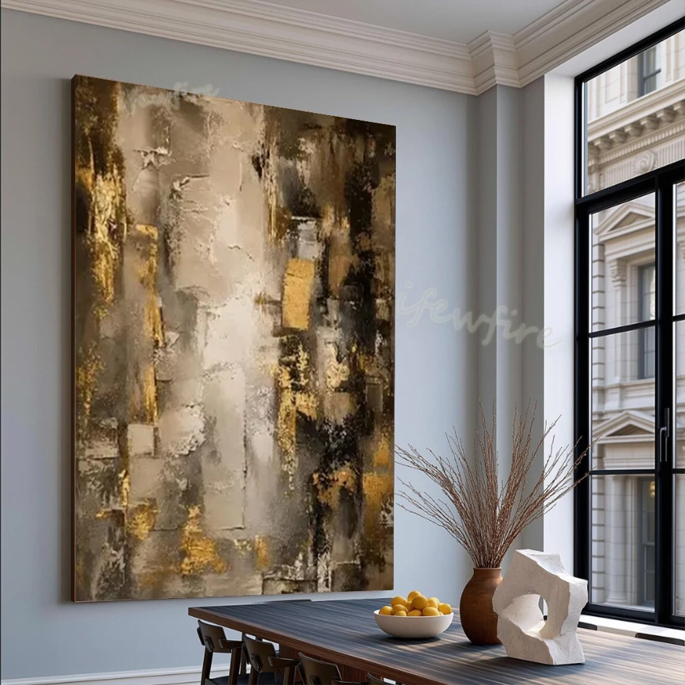 Modern Abstract Oil Painting on Canvas 100% Handmade Black Gray Wall Mural Top Art Picture for Living Room Decor Image Artwork