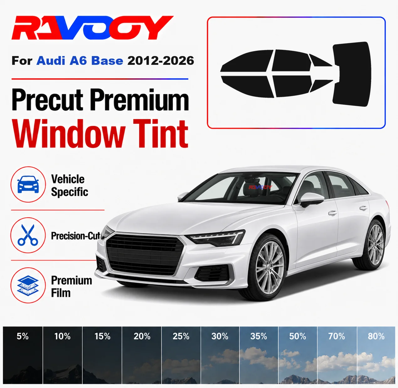 premium-precut-window-tint-kit-front-windows-rear-windows-rear-windshield-for-audi-a6-base-2012-2026-car-solar-nano-ceramic-film