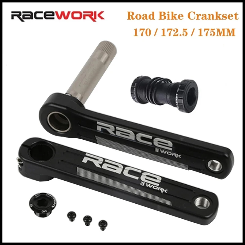 

RACEWORK Road Bike Crankset 10/11/12 Speed 170/172.5/175mm GXP Single Sprocket Crank Set 10v 11v 12v Bicycle accessories