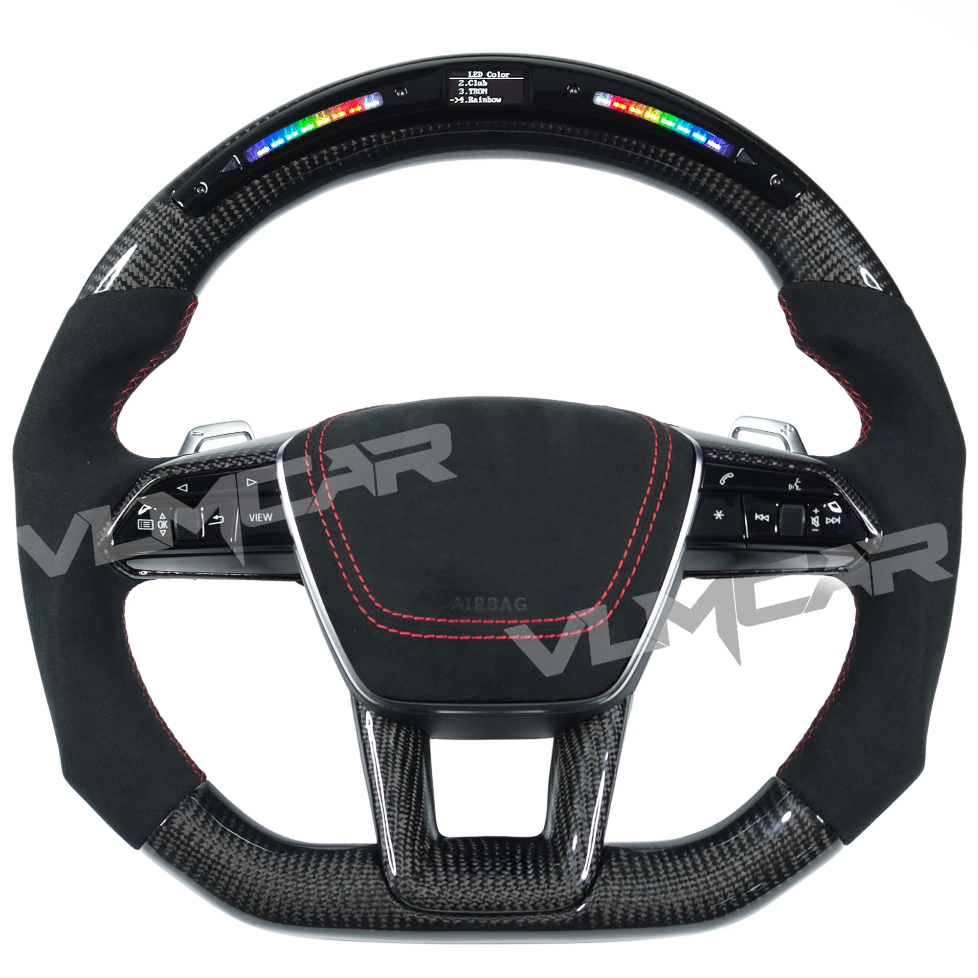 

Private Custom Carbon Fiber Steering Wheel with LED Display for Audi A6 A7 S6 S7 A8 C8 RS6 RS7 A6L S8/ Without Button