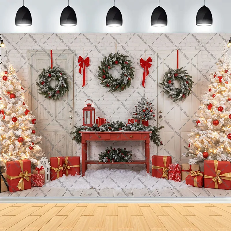 Winter Christmas Atmosphere Windows Photography Background Merry Christmas Glow Christmas Little Studio Backdrops AG-34