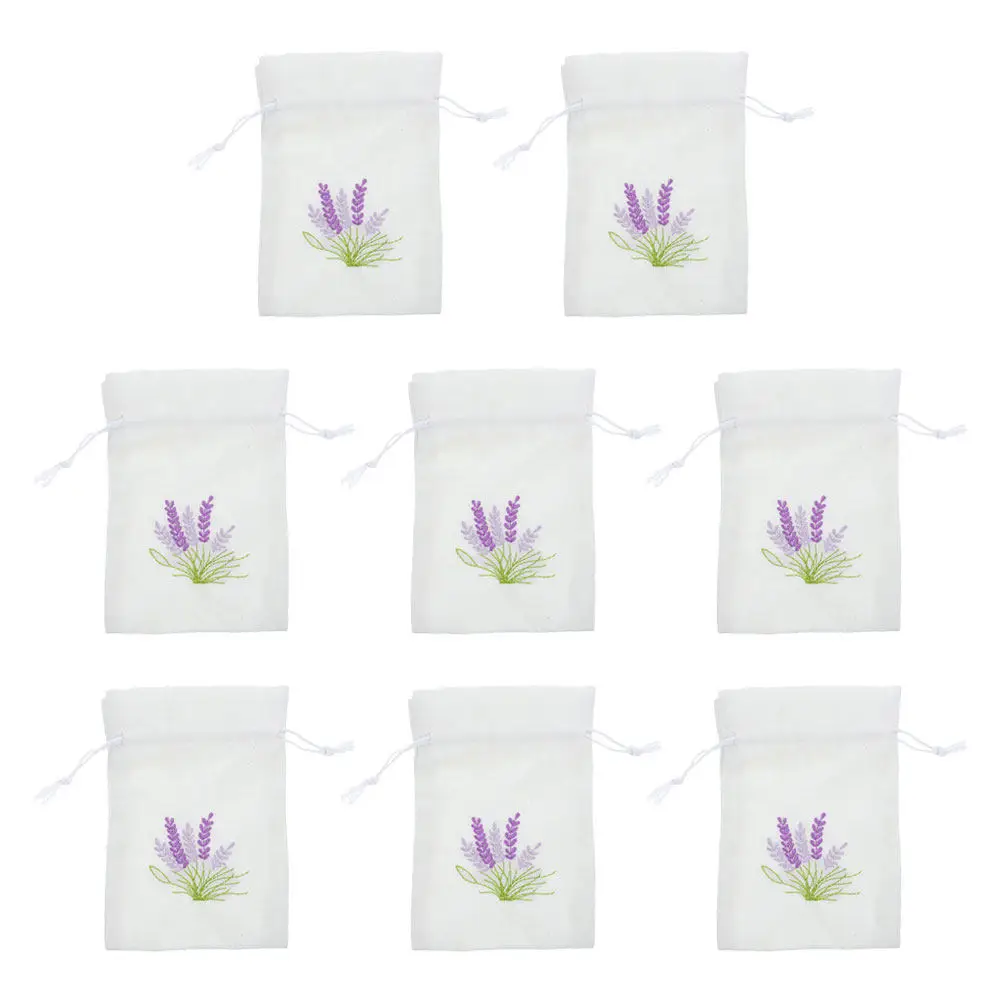 8 Pcs Party Supplies Small Burlap Bags with Drawstring Fragrance Sachet Empty Lavender Storage Pouches