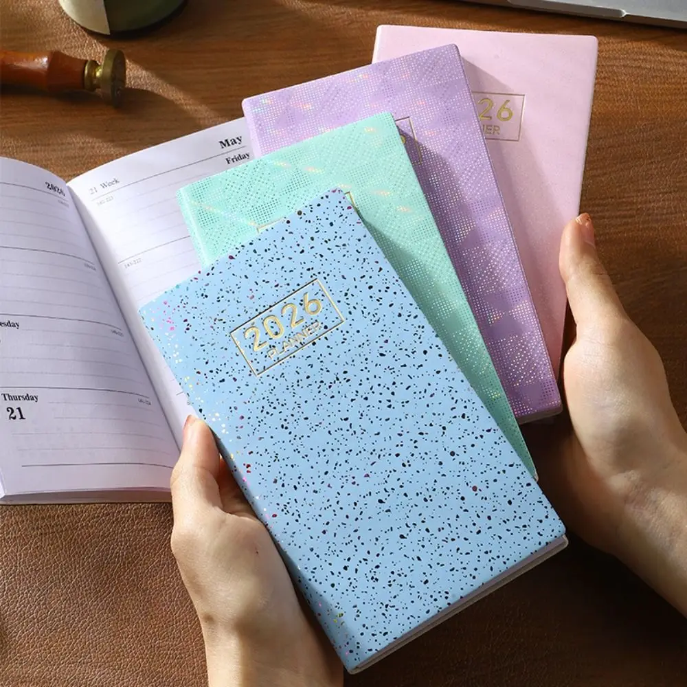 A6 2026 Schedule Book Laser Shell Design English Appointment Books To Do List with Calendar Diary Weekly Planner School Office