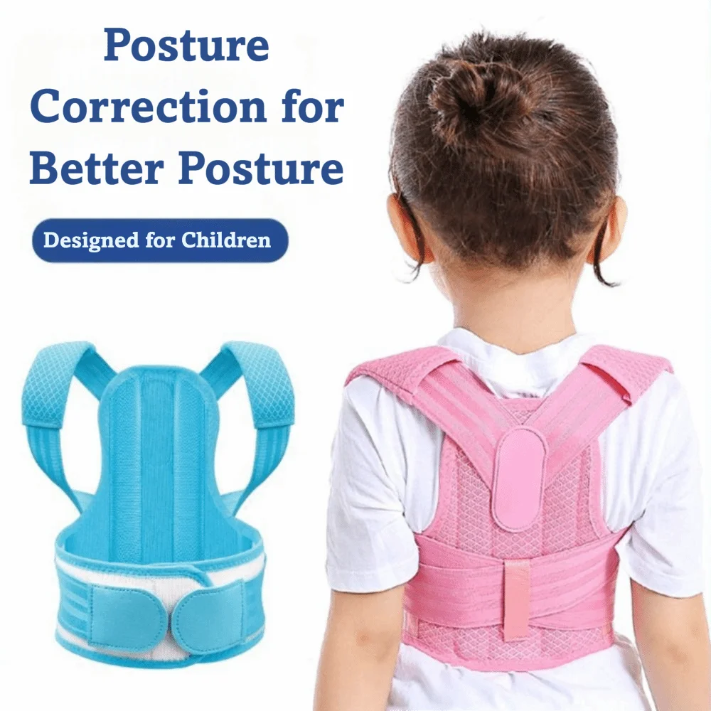 Polyester Back Posture Corrector Adjustable Full Back Back Straightener Black/Pink/Blue EVA Upper Back Brace Beauty