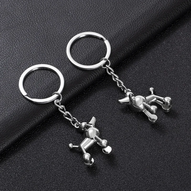 2022 New 3D Poodle Keychain Cute Key Ring For Women Men Lucky Pet Dog Animal Key Chain Key Holder Bag Keyring Jewelry Gift