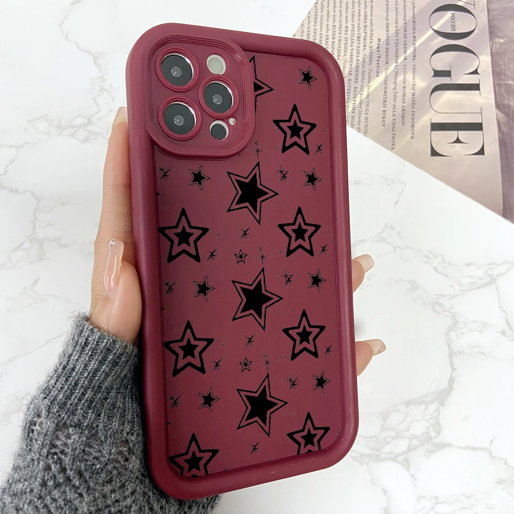 Stars Moon Phone Case for Oppo A98 A95 A94 A78 A76 A74 A72 A60 A58 A57 A54 A53 A38 A33 A32 A17 A16 A15 Soft Ladder Lens Cover