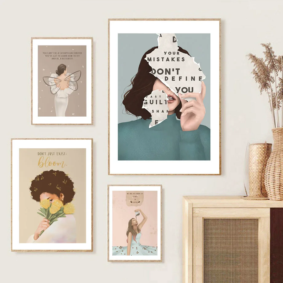 

Abstract Fashion Beauty Life Philosophy Text Wall Art Canvas Painting Nordic Posters Prints Wall Pictures For Living Room Decor