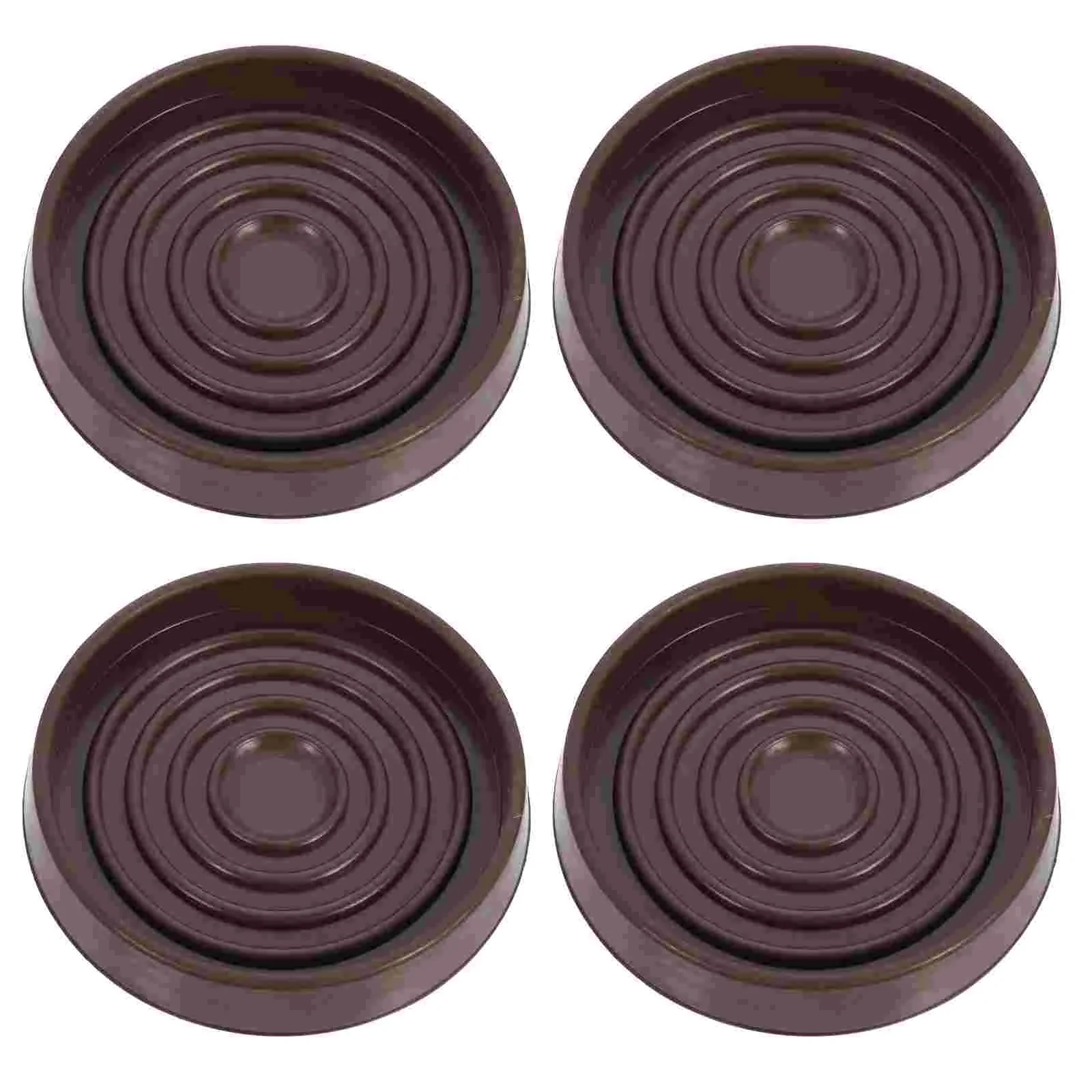 Round Rubber Móveis Coasters, pés Copos, Castor, 4pcs
