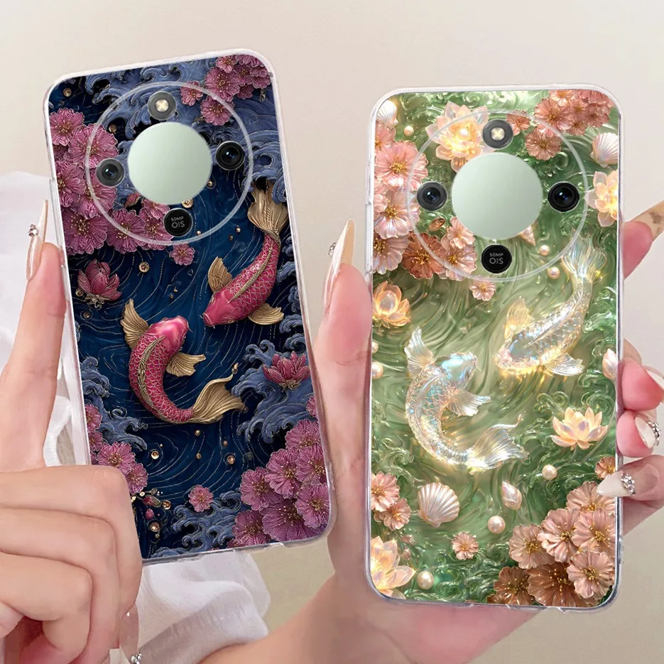 For Honor X9d Case MTN-NX1 Cute Cat Painted Cover For Honor X70 Soft Slim Phone Case For Honor Magic 8 Lite X 70 HonorX9d Fundas