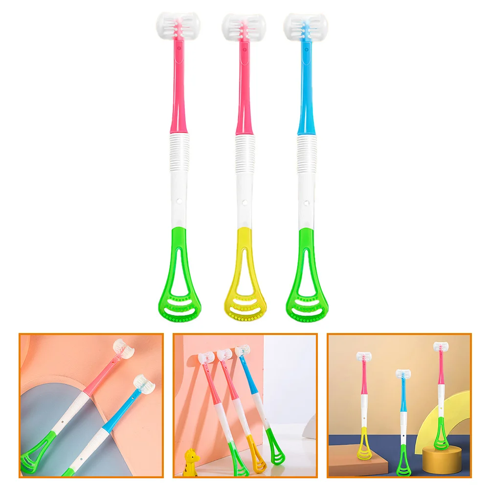 Toothbrush Baby Tongue Cleaner Tools for Kids Coating Scraper Sticker Silica Gel