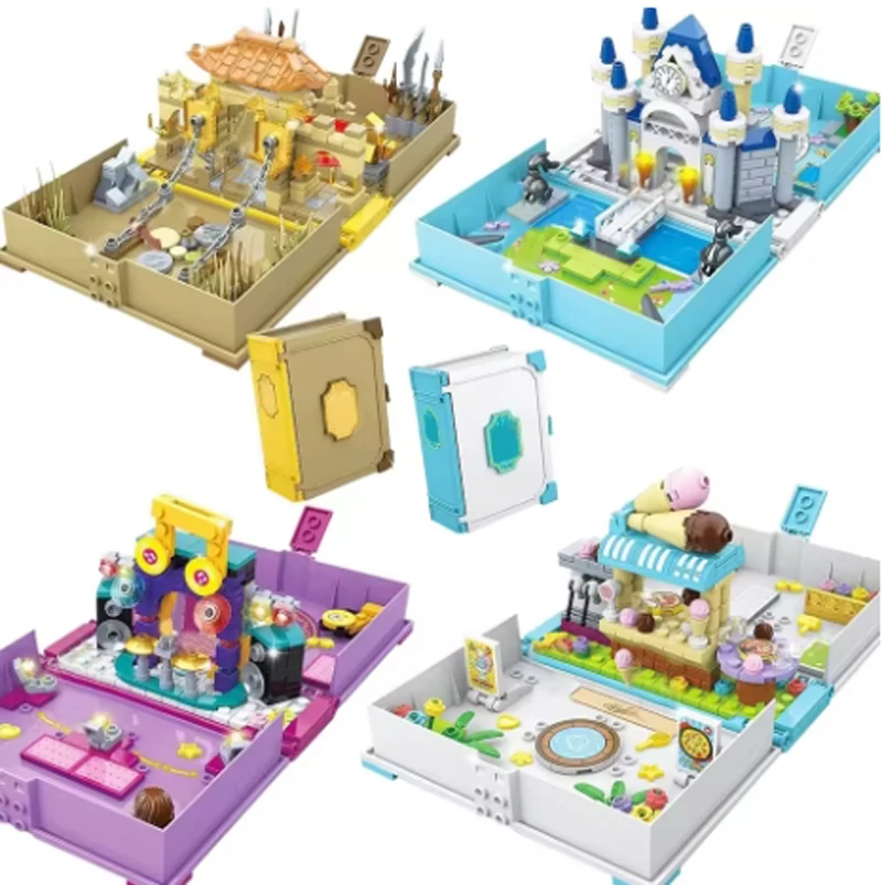 

Storybook Blocks Adventures Creative Building Bricks Playset Princess Book Educational Construction Toys for Kids