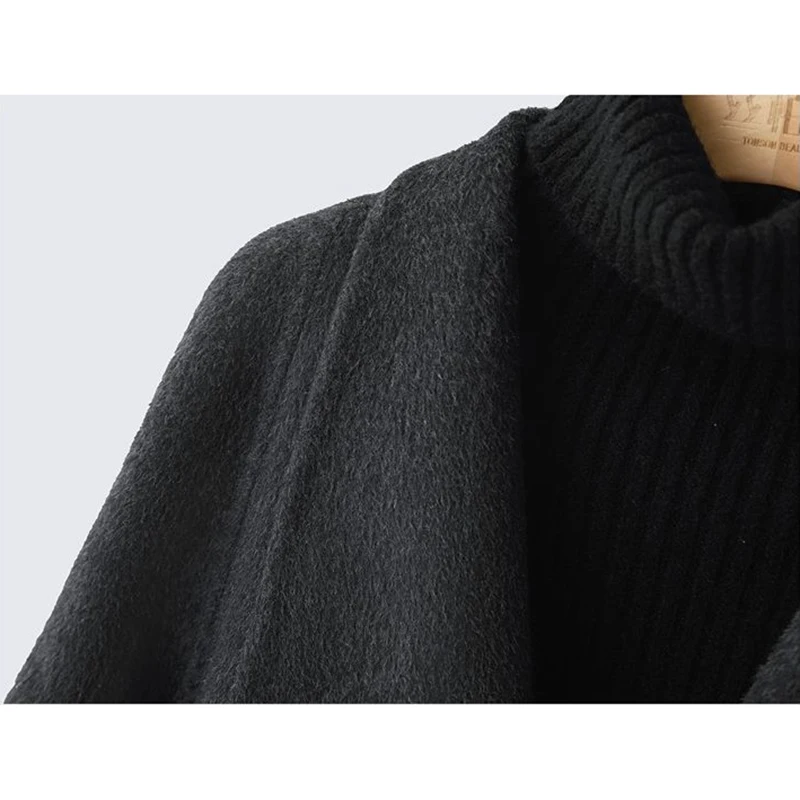 معطف نسائي قصير من الصوف غير رسمي أنيق جديد لخريف وشتاء 2026 معطف نسائي على الموضة على الوجهين معطف صوف عالي الجودة #4