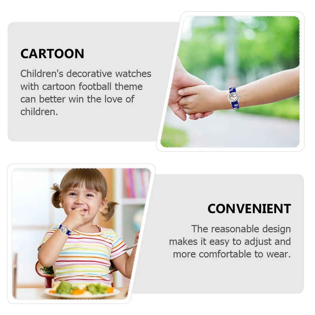 1PC ساعة كارتون كرة القدم كوارتز ساعة يد مقاومة للماء لساعة اليد