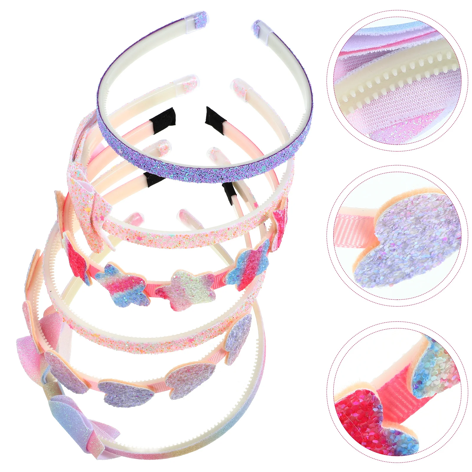 

6pcs Headb Set C y Color Rainbow Hair Accessories Toddler Bows Comfortable Wear Resistant Easy Use Suitable