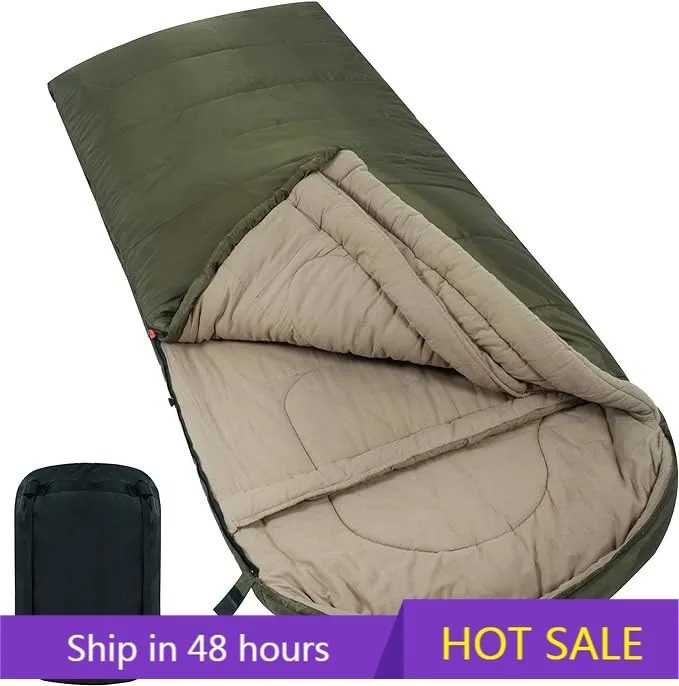 

YTYIN XXL 100% Cotton Flannel Sleeping Bag 0 Degree Stretch Zero Compression Comfortable Lightweight Adults Cold Winter Camping