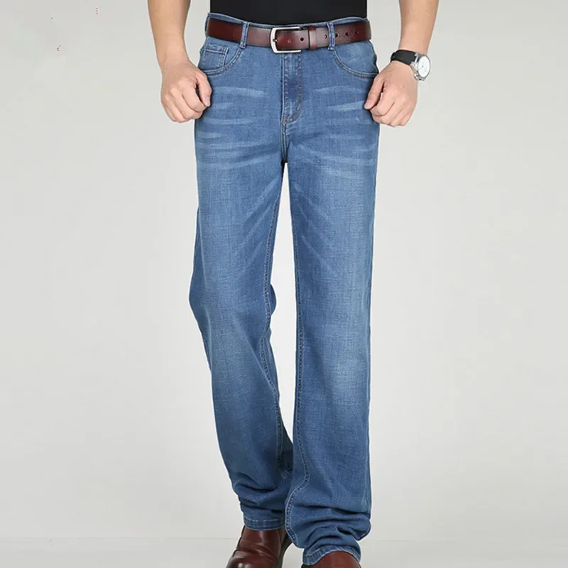 Extra Long Jeans 117CM Tall Men 195CM Plus Size 42 44 46 Classic Overlong Autumn Thick Stretched Male Trousers Denim Slim Pants