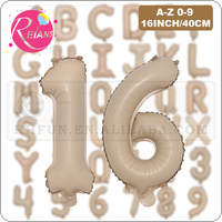 16 inch Caramel Foil Letter Alphabet number Balloon Happy Birthday Party Wedding Decoration Kids Toys Baby Shower Air Balloon