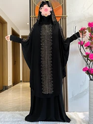 Muslim Sets Solid Jilbab Prayer Muslim Abaya Women Prayer Garment Dress 2 Pieces Hijab Long Khimar Skirt Sets Islamic Ramadan