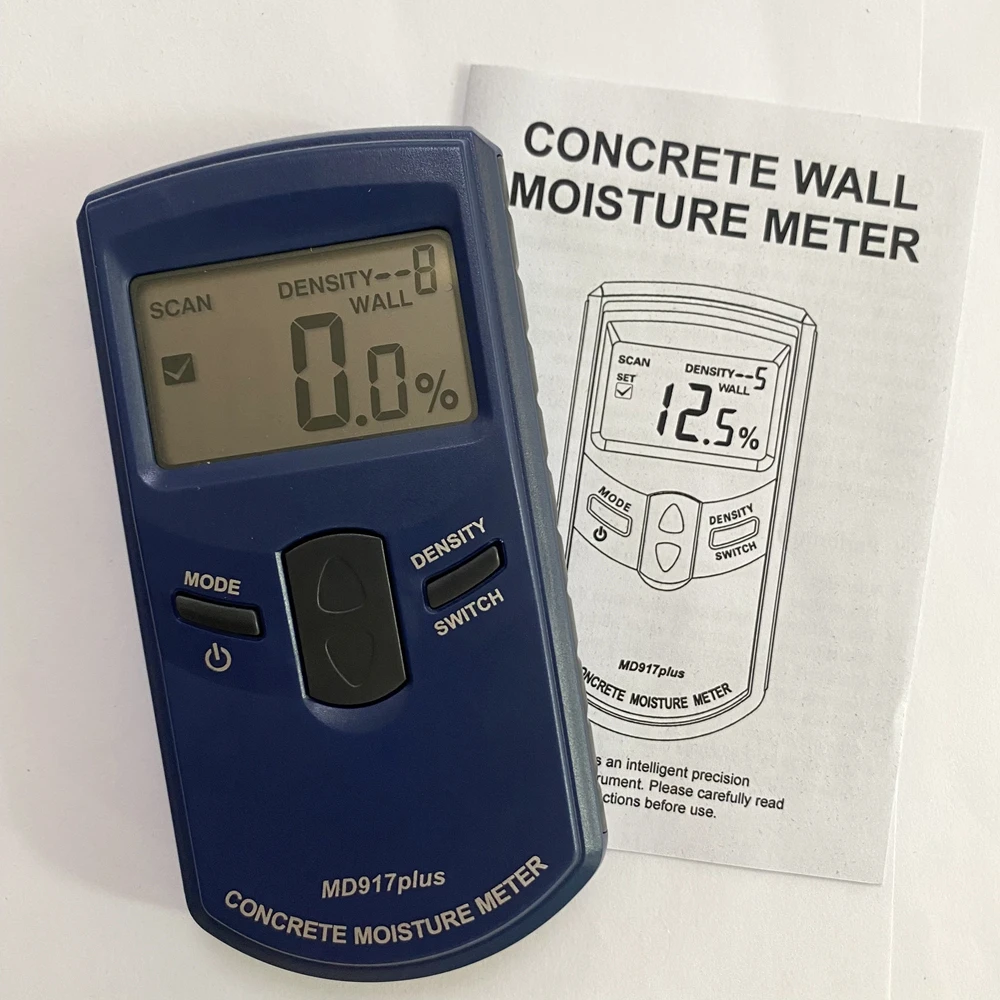 Digital LCD Concrete Wall Moisture Meter HF Electromagnetic Wave Sensing Wall Floor Water Content Automatic Detector ATC 0~40%