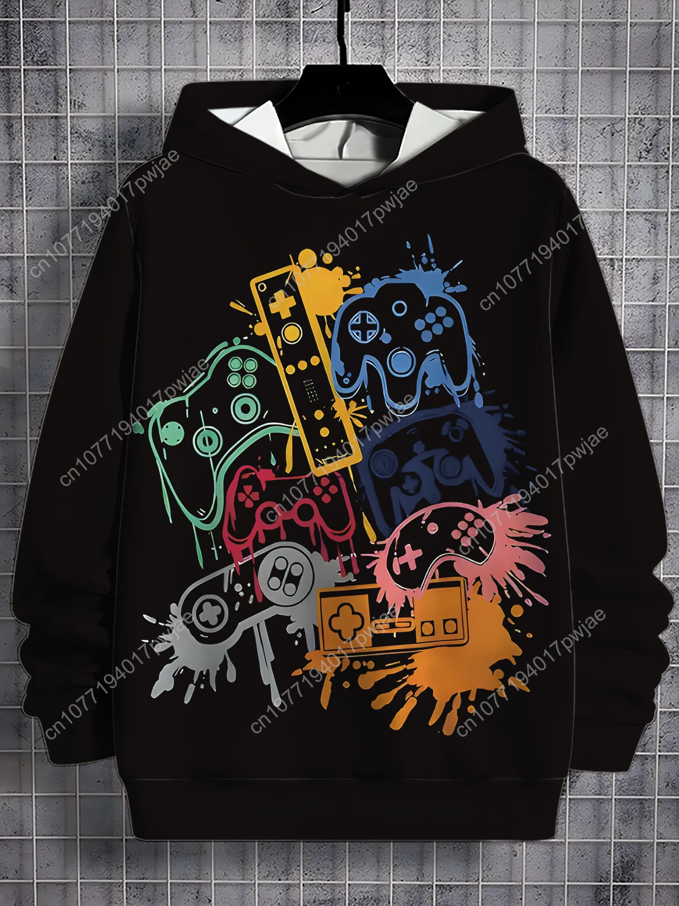 Мужская толстовка с капюшоном, пуловер с 3D забавным динамическим цифровым принтом и геометрическим узором, теплая зима, весна/осень, повседневная Sw