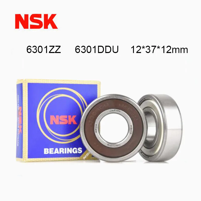 NSK Jpan 5/10Pcs 6301ZZ 6301DDU Ball Bearing 12x37x12 mm Deep Groove Ball Bearing High Quality 6301RS 6301ZZ