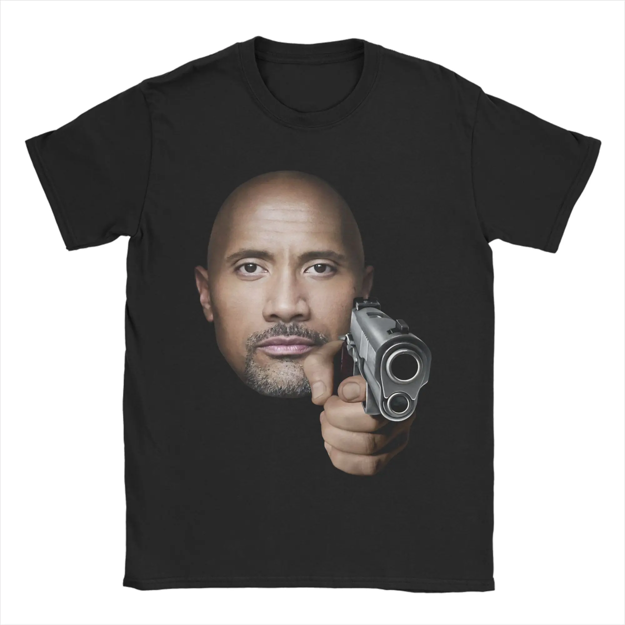 Harajuku T-Shirt Dwayne Johnson The Glock Pure Cotton T Shirts Hip Hop Tshirt for Couple Beach Y2K Retro Short Sleeve Tops