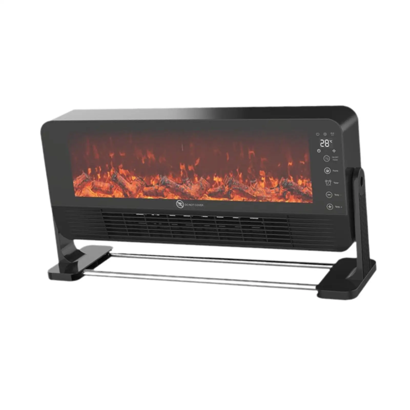 Electric Fireplace Heater Efficient Heating EU Plug Quiet with Detachable Base Decor Portable Fireplace for Dorm Home Indoor