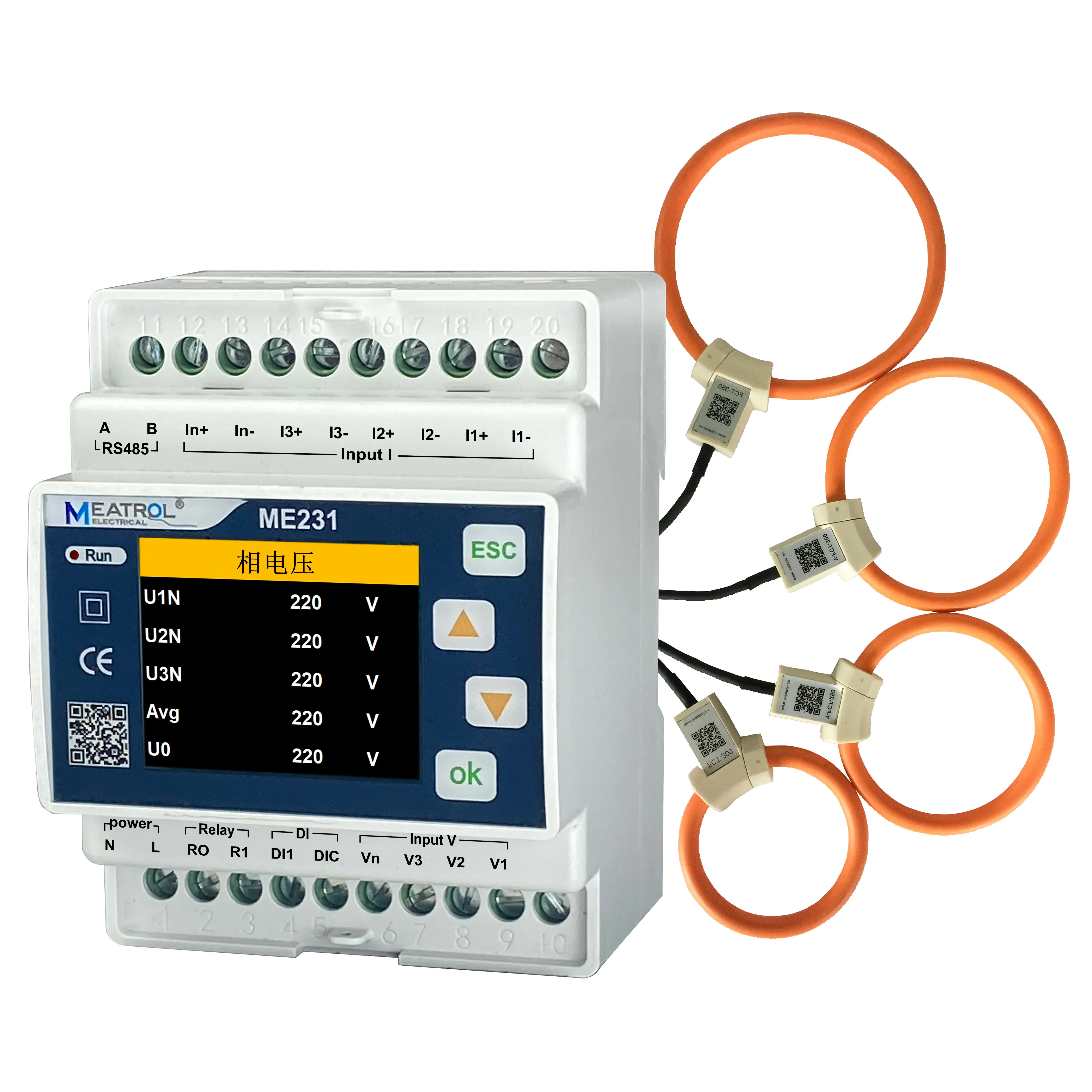 Top-selling smart meter ME 231 Split-core CTs RS485 Modbus RTU energy meter, without coils